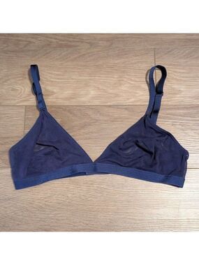Parade | Sheer Mesh Triangle Bralette In Navy Blue
